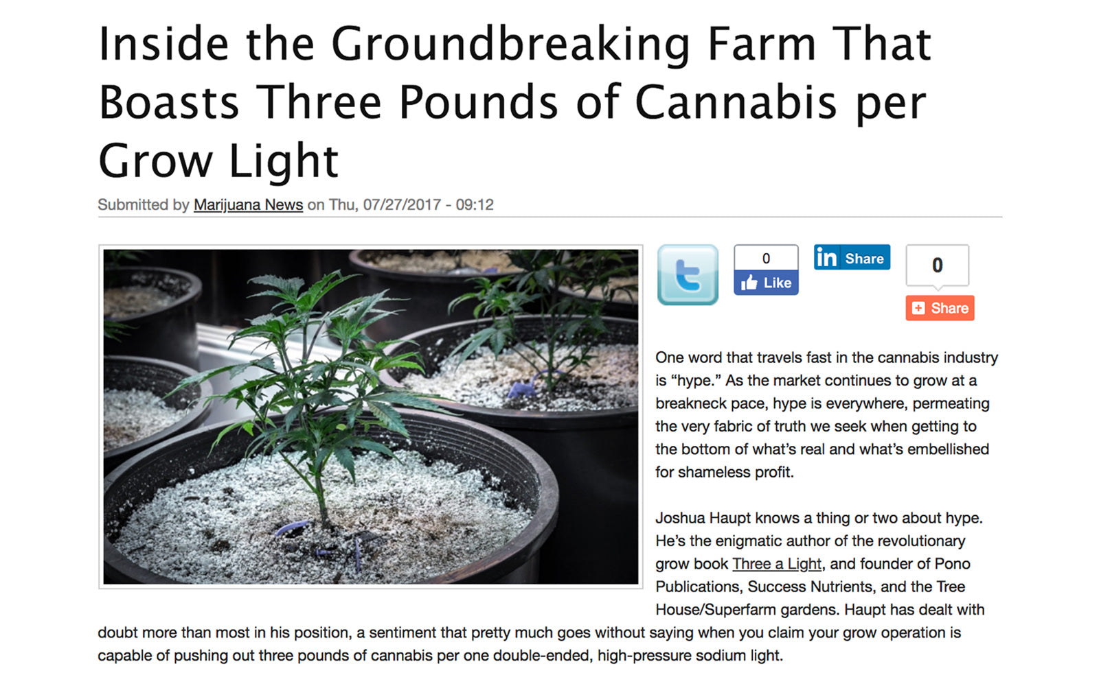 420 Intel - Inside the Groundbreaking Farm That Boasts Three Pounds of Cannabis per Grow Light